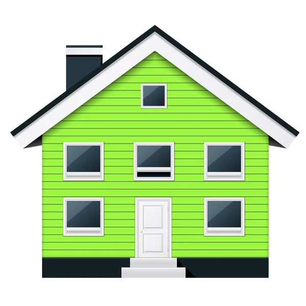 Zelený skandinávské kondominium - zelené předměstí dům — Stockový vektor