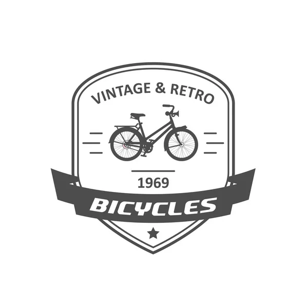 Bicycle Store Emblem Logo Retro Bike Badge Banner Vector — Wektor stockowy