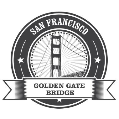 San Francisco sembolü - Golden Gate Köprüsü damgası