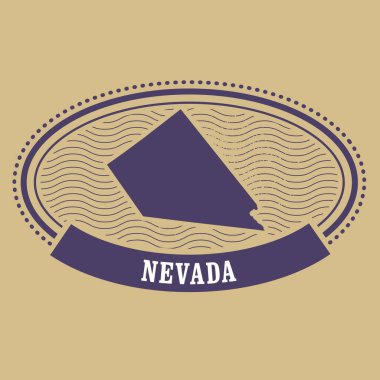 Nevada harita siluet - devlet oval pul
