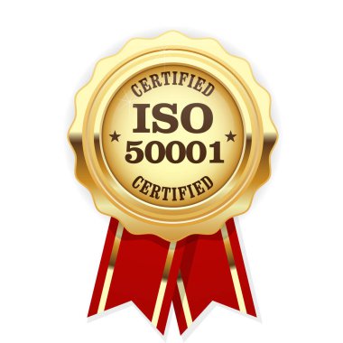 ISO 50001 standart sertifikalı rozet - enerji yönetim sistemleri