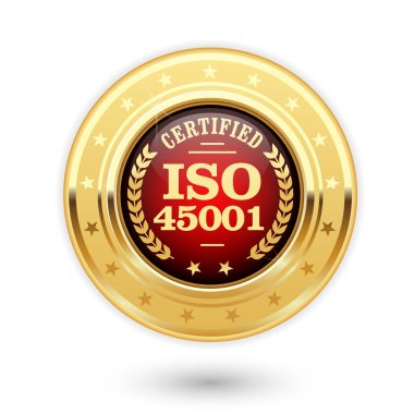 ISO 45001 sertifikalı madalya - iş sağlığı ve güvenliği Insignia