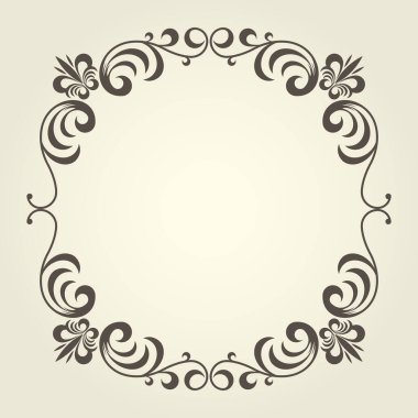 Süslü kıvırcık kenarlıklı gelişmeye kare çerçeve