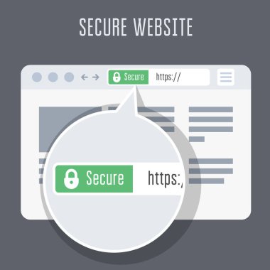 Web sitesi ssl sertifikası - yeşil adres çubuğu tarayıcı penceresinde ile
