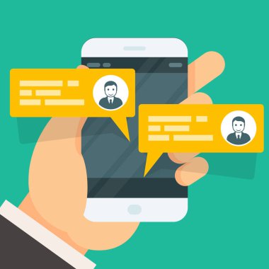 Gelen iletilerde smartphone ekran - sohbet