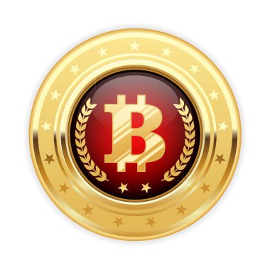 Altın madalya - cryptocurrency simgesi Bitcoin sembolü