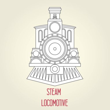 Eski lokomotif önden görünüm - vintage tren Buhar