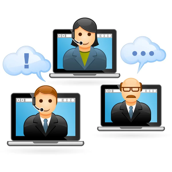 Téléconférence des gens d'affaires - vidéoconférence — Image vectorielle