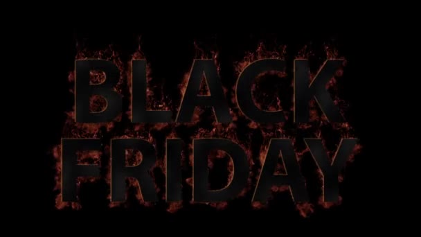 Oferta Baner Czarny Piątek Płonący Abstrakcyjny Pętli Animowany Tekst Czarnym — Wideo stockowe