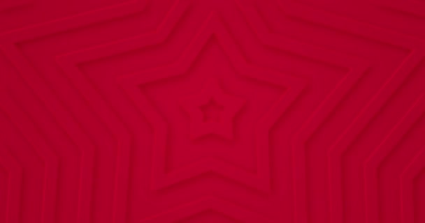赤色艇は動く星と共に3D抽象的な背景をループした プレゼンテーション イベント パーティーテキストの背景のための最小限のアニメーション アニメ5つ星評価 最高のデジタルバナー お正月 Happy New Year — ストック動画