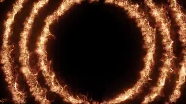 Hot Offer Burning Abstract Seamless Looped Circle Animated Frame Black — Stockvideo