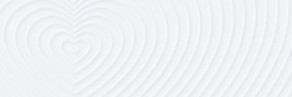 Трехмерная Белая Рябь Сердец Мягкой Тенью Свету Центра Абстрактный Элегантный — стоковое фото