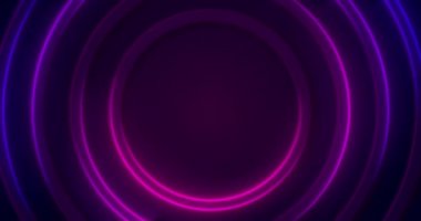 3D, mavi, dinamik, yuvarlak, neon bir çerçeve. Floresan fütüristik yüksek teknolojili hareket arkaplanı. Kusursuz döngü mor LED dairesel animasyon. Yanıp sönen ultraviyole ışık. Disko 80 'in eski stili