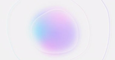 3D sıvı yaratıcı animasyon arka planı. Glasmorfizm tarzı yeni trend 2021. Donmuş efekt. Pastel renkler, beyaz arka planda pembe, pembe, parlak mavi renkler. Kusursuz ilmikli pankart. Bulanık eğim düğmesi