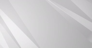 4k Açık Gri, beyaz, eğimli, soyut arkaplan. İş videosu sunumu. Buruşuk arka fon. Buruşmuş köşegen çokgen metin çerçevesi. Boşluk dümdüz ilerliyor, yumuşak köşe kenarı