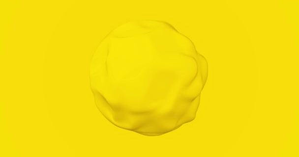 Jasny Słoneczny Żółty Abstrakcyjny Animowane Tło Płynna Kula Środku Losowo — Wideo stockowe