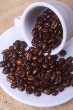 kahve çekirdekleri üzerine bir daire