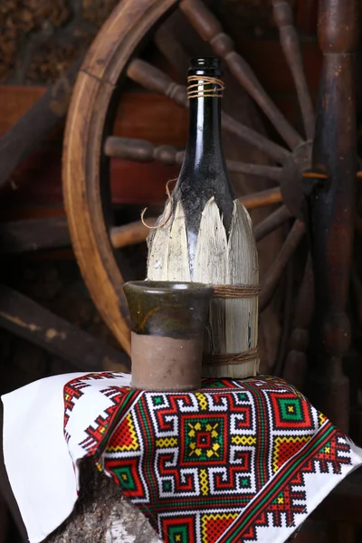 Traditional bottle of wine — Stock Photo, Image