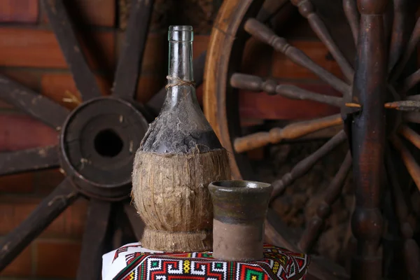 Traditional bottle of wine — Stock Photo, Image