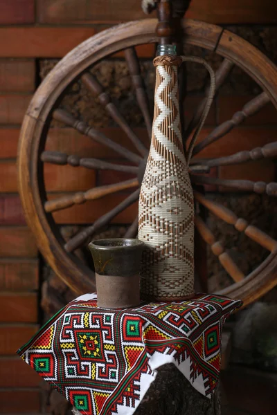 Traditional bottle of wine — Stock Photo, Image