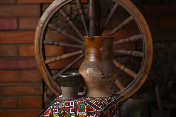 Traditional jug of wine — Stock Photo, Image