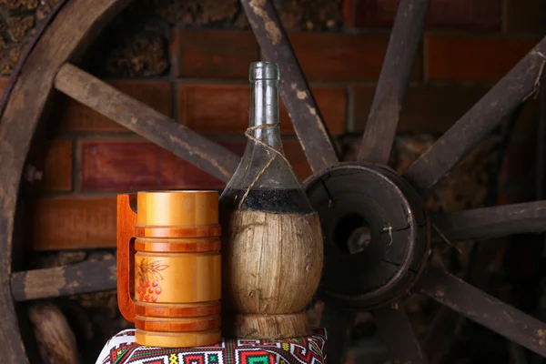 Traditional bottle of wine — Stock Photo, Image