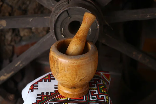 Traditionele mortier en een stamper — Stockfoto