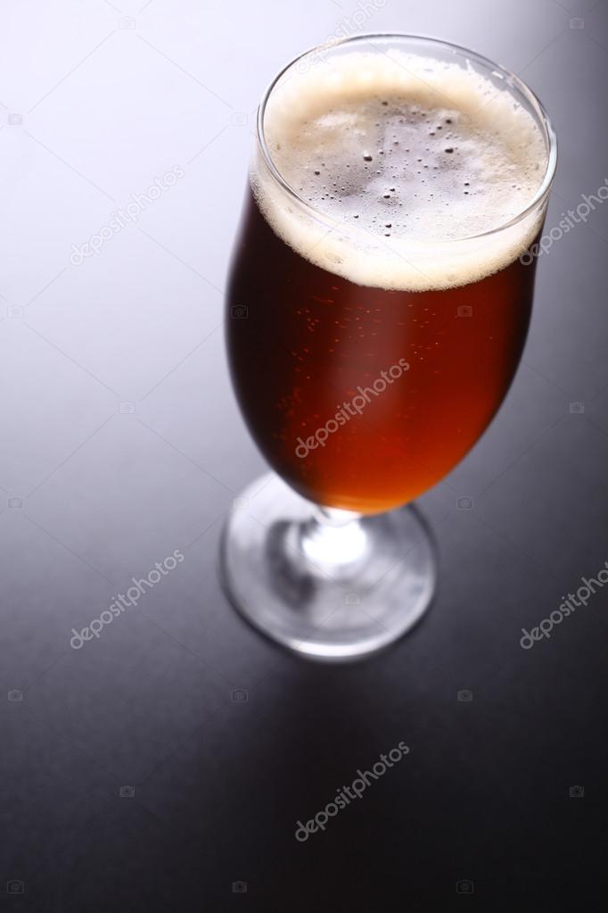 Glass of amber ale
