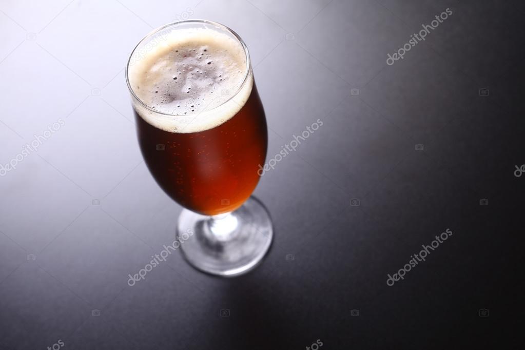 Glass of amber ale