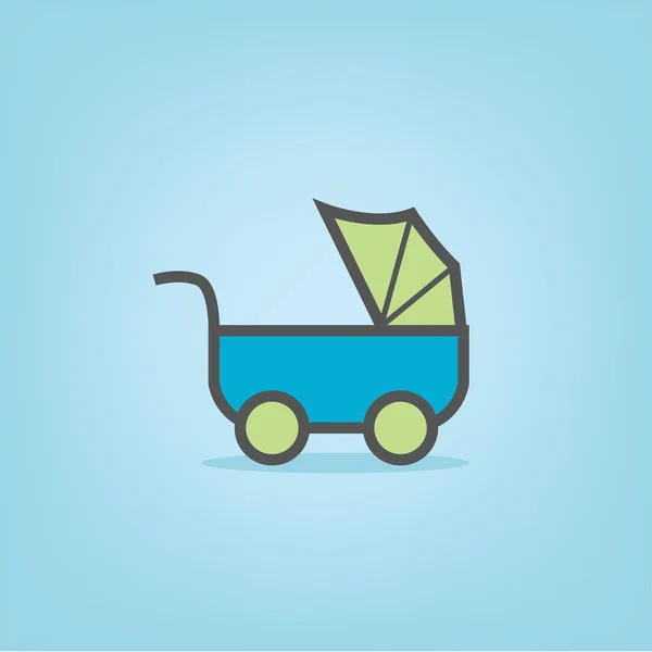 Baby-iconen van wandelwagen — Stockvector