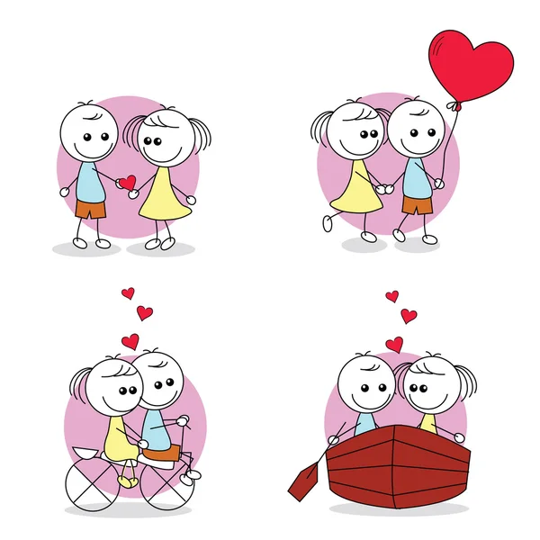 Set of couple doodle Stock Vector