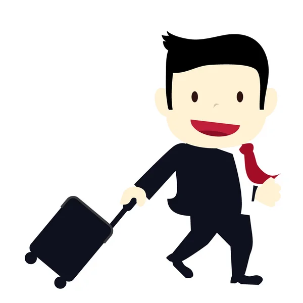 Businessman with luggage — Stock Vector