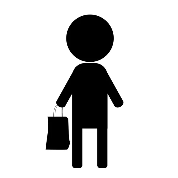 Silhouettes people shopping — Stock Vector