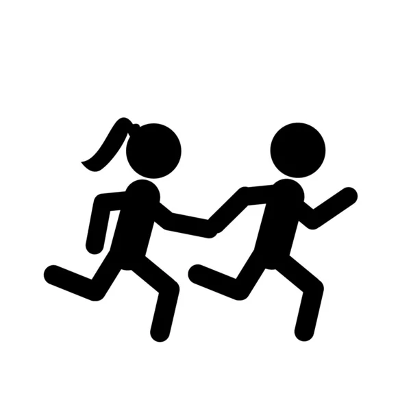 Siluetas personas corriendo — Archivo Imágenes Vectoriales