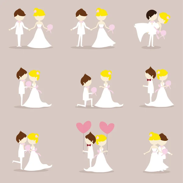Dibujos animados boda pareja — Archivo Imágenes Vectoriales