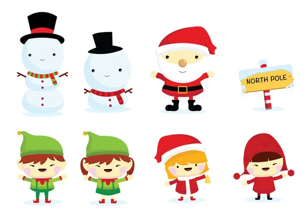 Natale cartone animato clipart — Vettoriale Stock