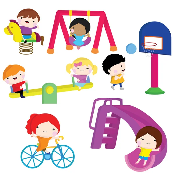 Playground andk kids — Stock Vector