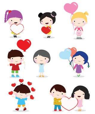 çocuklar Kalpler, Sevgililer günü, düğün ve romantizm