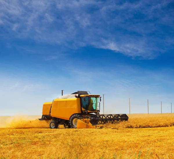 Harvester machine op het gebied — Stockfoto