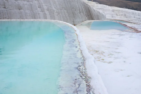 Naturalne Trawertynowe Baseny Tarasy Pamukkale Turcja — Zdjęcie stockowe