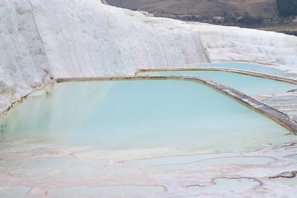 Piscine Terrazze Travertino Naturale Cascata Pamukkale Denizli Turchia — Foto Stock