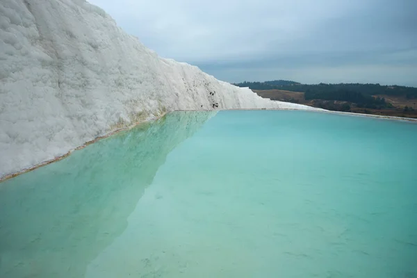 Naturalne Trawertynowe Baseny Tarasy Pamukkale Turcja — Zdjęcie stockowe