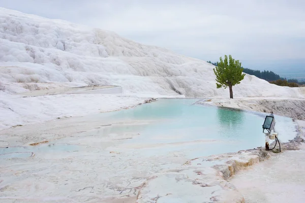 Přírodní Travertinové Bazény Terasy Pamukkale Turecko — Stock fotografie