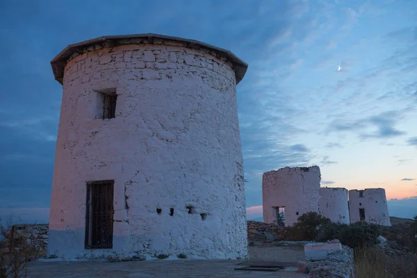 Visa Gammal Förstörd Grekisk Windmilsl Bodrum Turkiet — Stockfoto