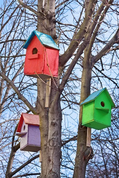 Tres casas de aves — Foto de Stock