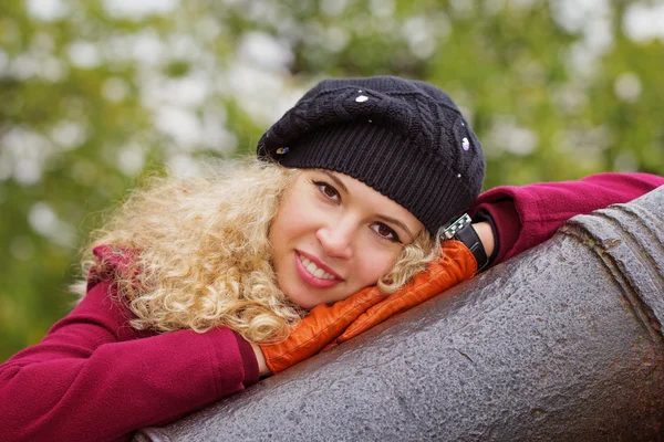 Portrait of the curly blond girl — Stock Photo, Image