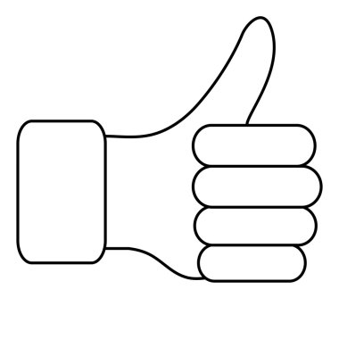 Başparmak yukarı doğru kaldırdı. Vektör çizim