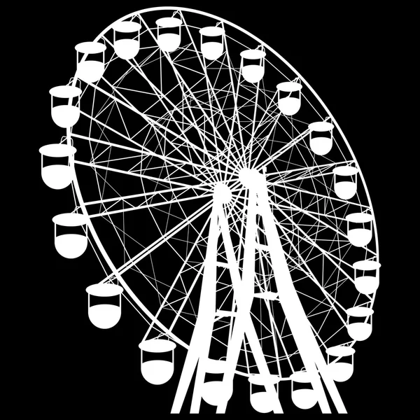 Silhouette atraktsion colorful ferris wheel. Vector illustration — Stock Vector