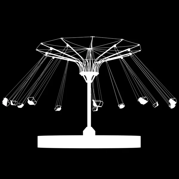 Silhueta atraktsion roda gigante colorida. Ilustração vetorial — Vetor de Stock