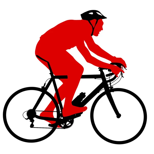 Silueta de un ciclista masculino. ilustración vectorial — Vector de stock